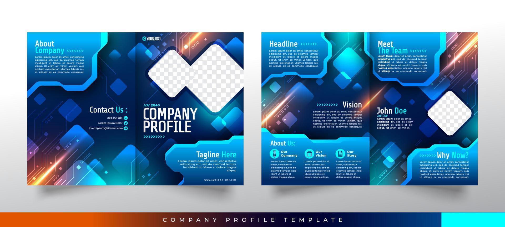 Technology Company Profile Template vector