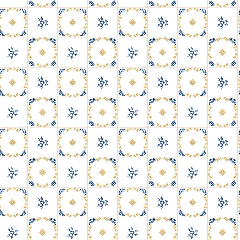 azulejos azul y amarillo sin costura modelo vector