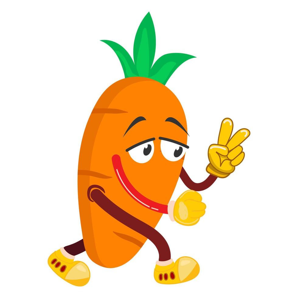 Mascot character vegetable walking with sad vector