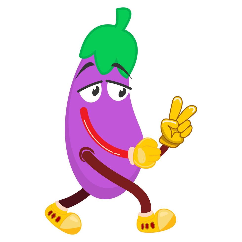 Mascot character vegetable walking with sad vector