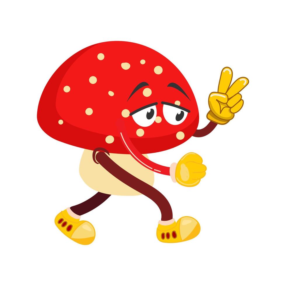 Mascot character vegetable walking with sad vector