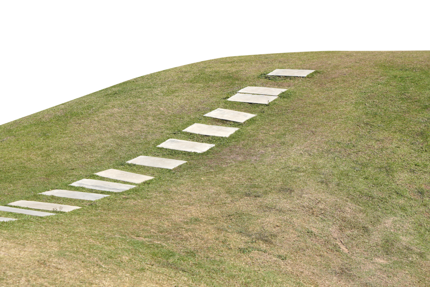 green grass has a path. png