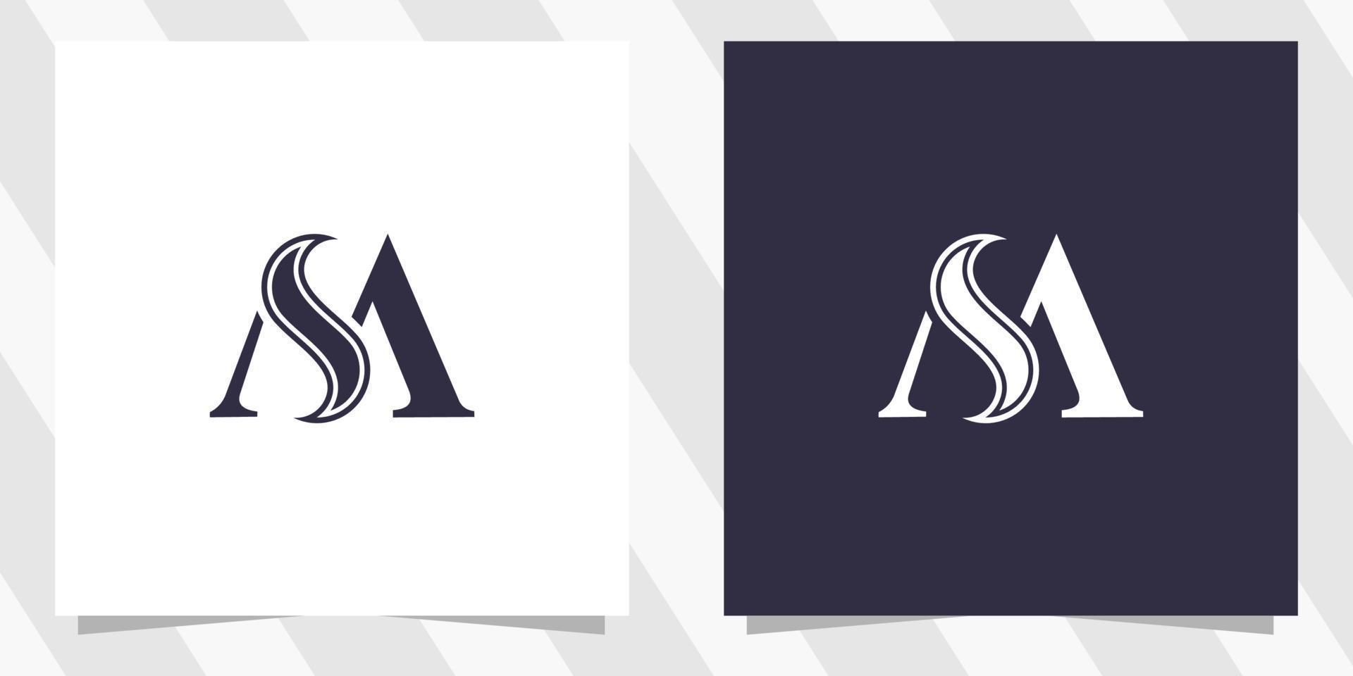 letter ms sm logo design vector