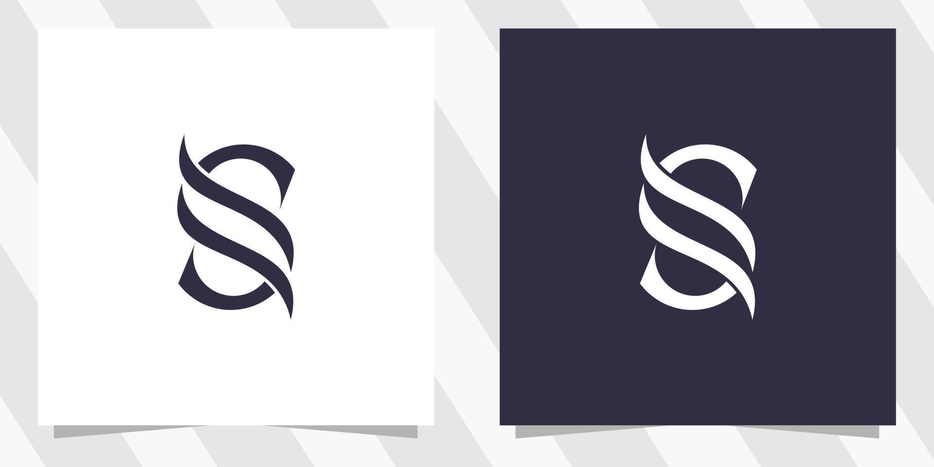 letra s ss logo diseño vector
