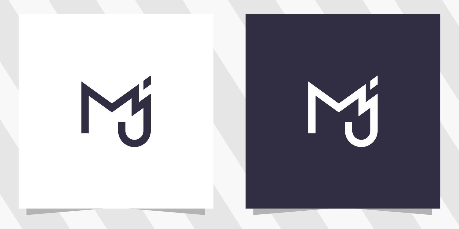 letter mj jm logo design vector