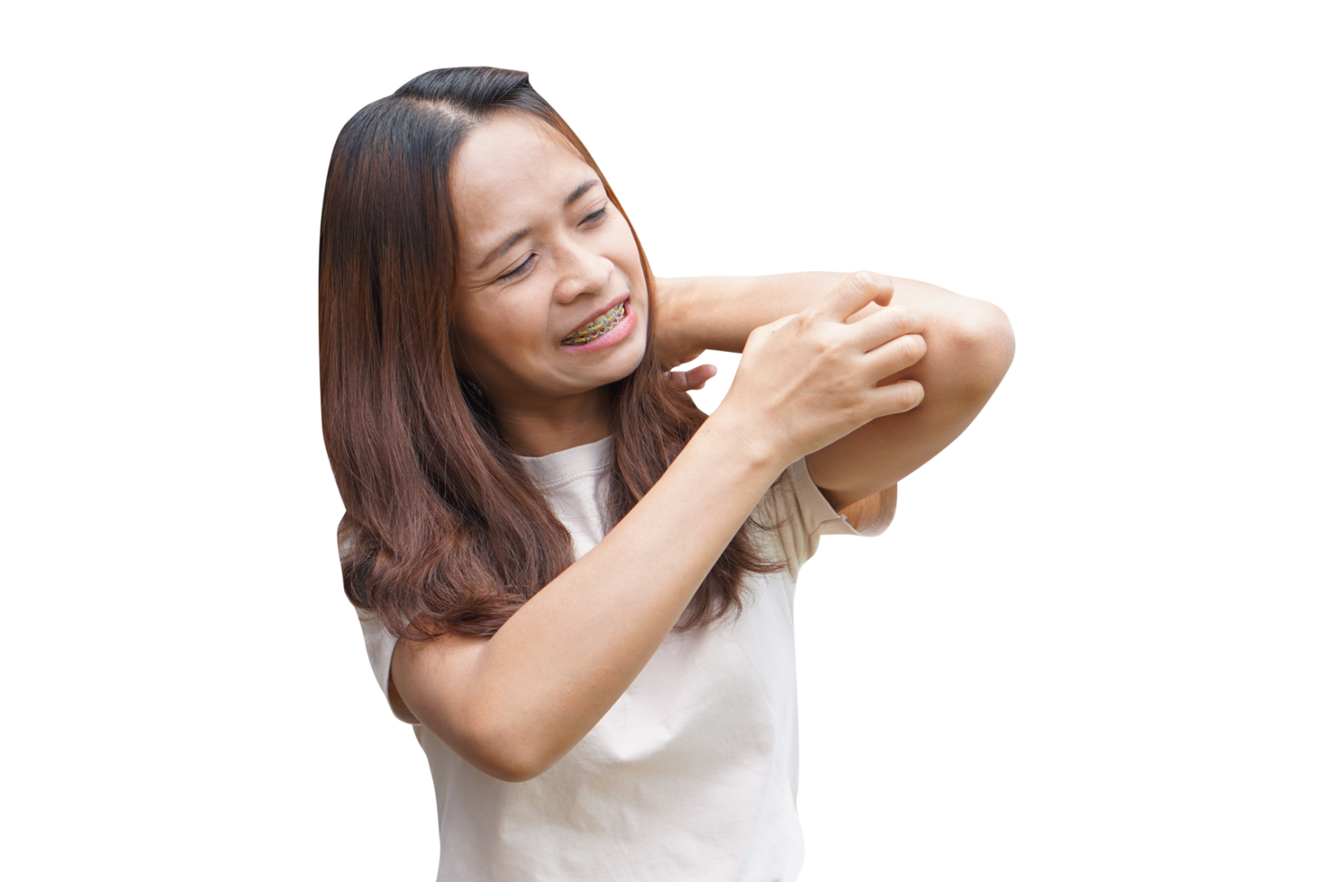 Asian Woman Having An Itchy Arm 20952140 Png