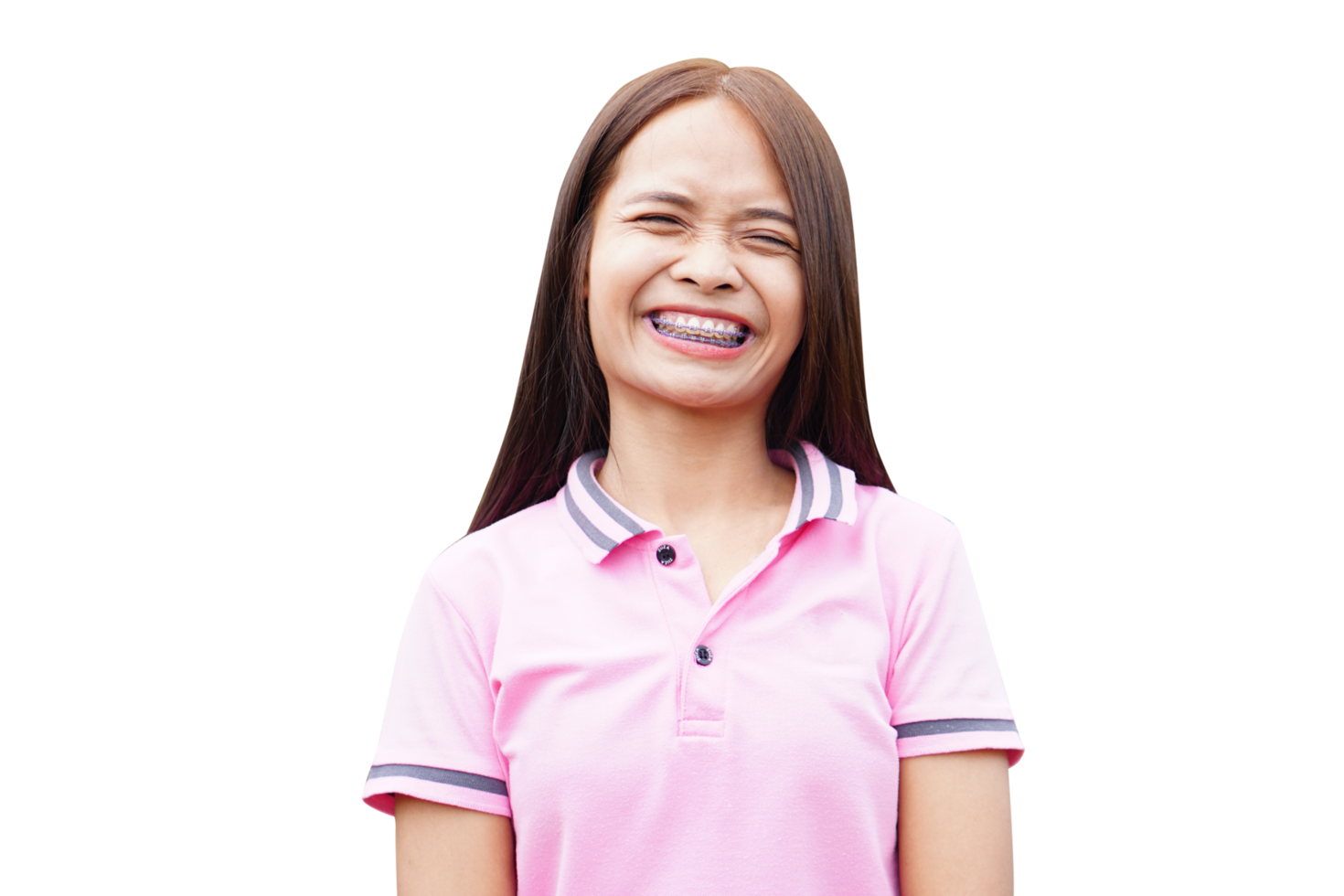 Asian woman smiling happily indoors png