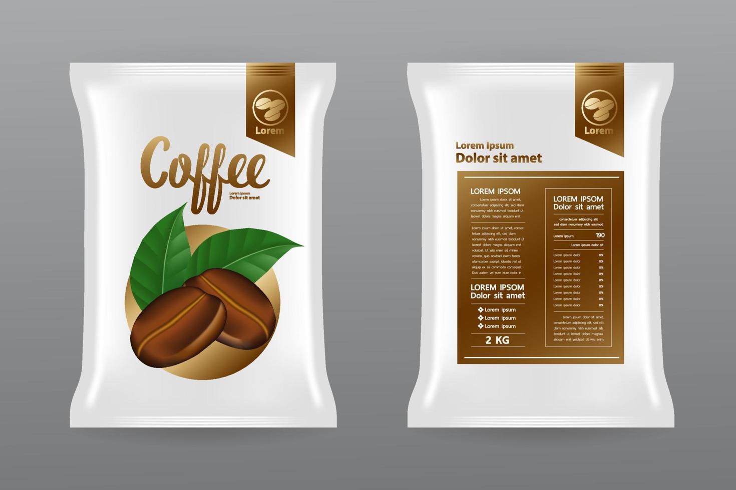 Coffee product mock up design illustration. vector