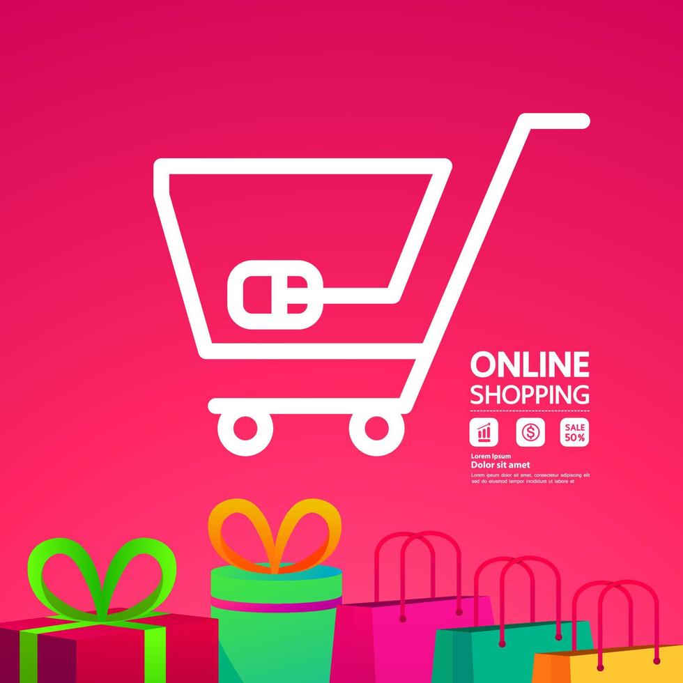 Online shopping idea vector illustration