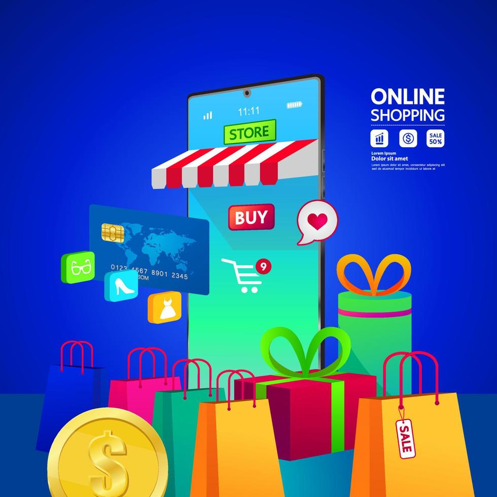 Online shopping idea vector illustration