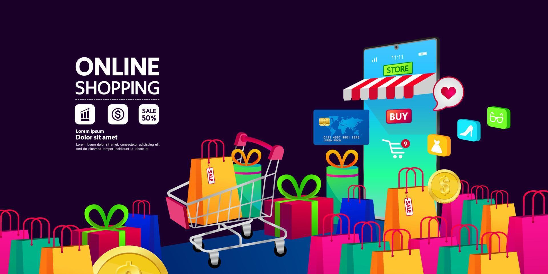 Online shopping idea vector illustration