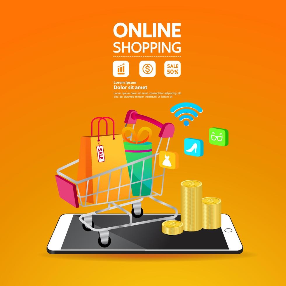 Online shopping idea vector illustration