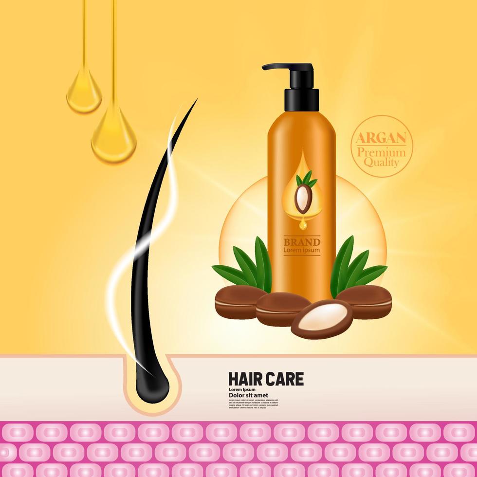 Argan extract for hair product vector illustration vector