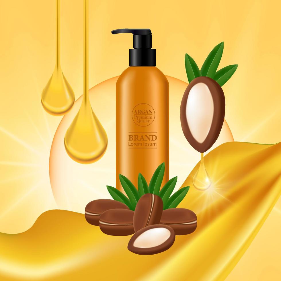 Argan extract for hair product vector illustration vector