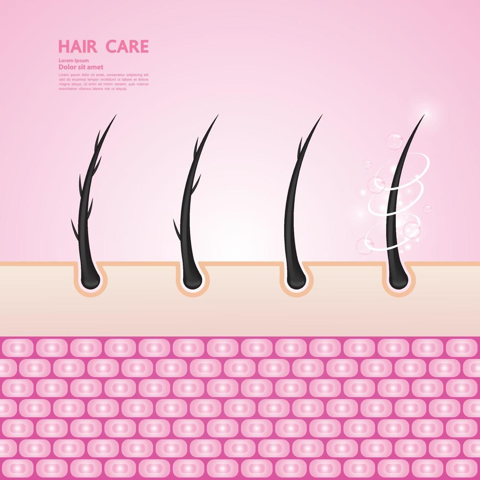 Hair protect and care technology concept illustration. vector
