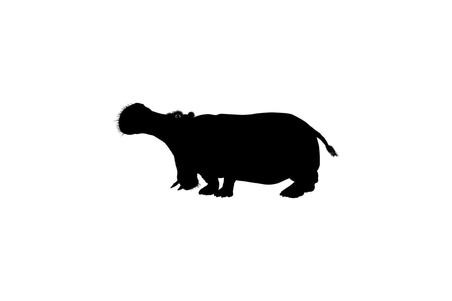 Hippopotamus Silhouette for Logo, Art Illustration, Icon, Symbol, Pictogram or Graphic Design Element. Vector Illustration