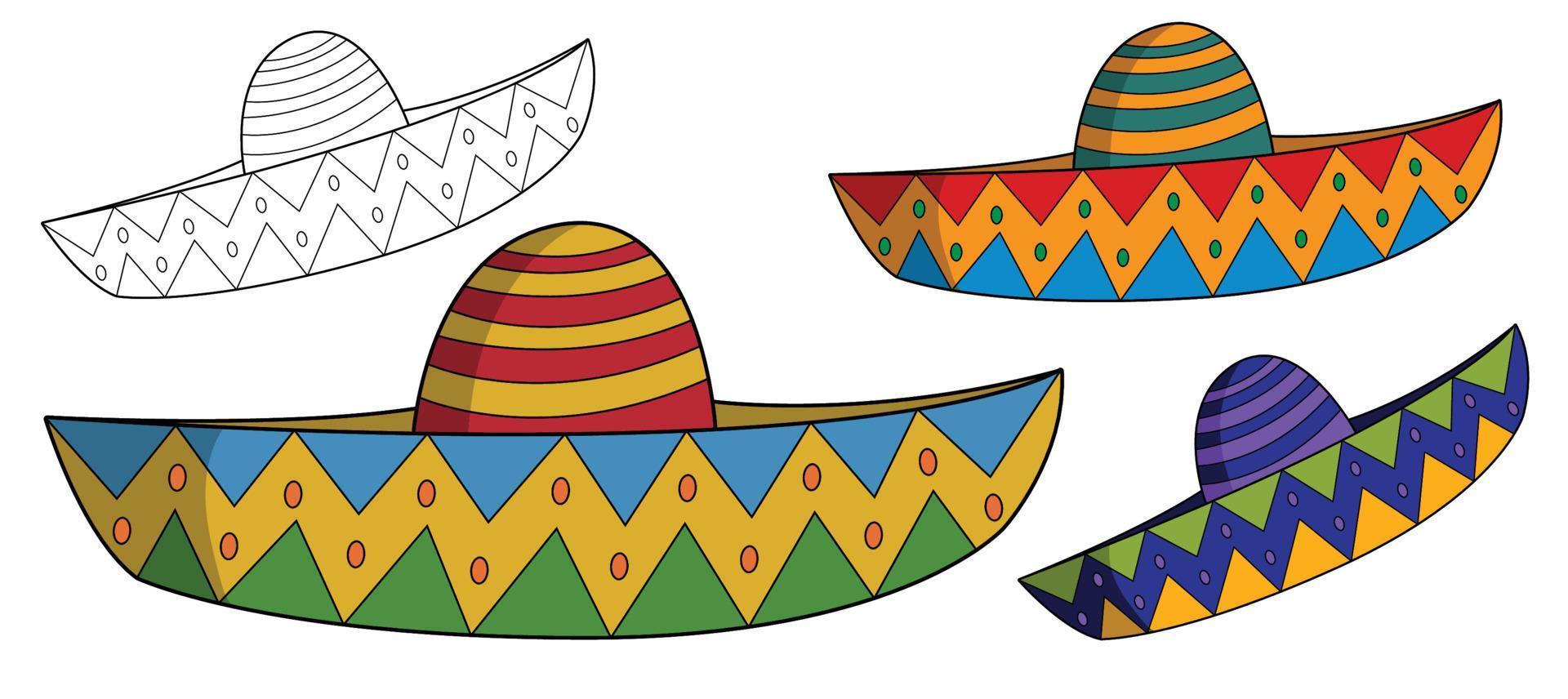 sombrero sombreros mexicano cultura fiesta vector