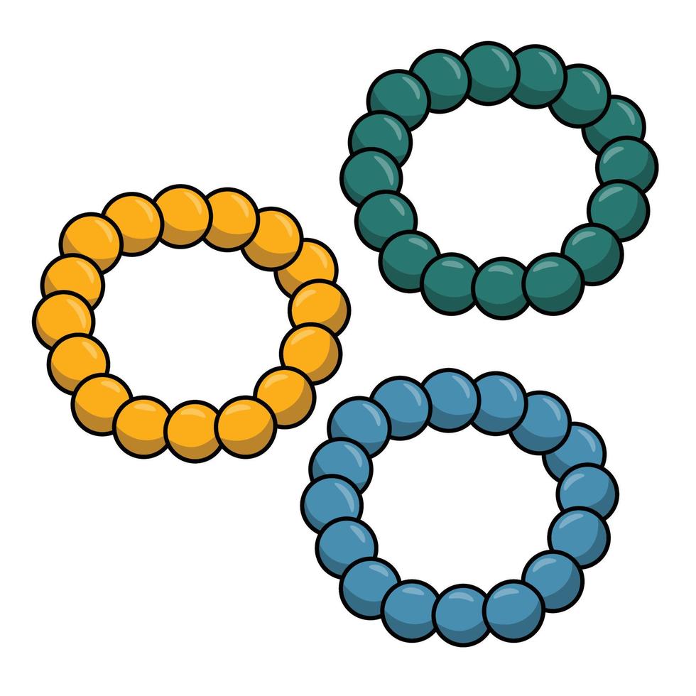 Set Of Necklace Colorful Jewel Accessories vector