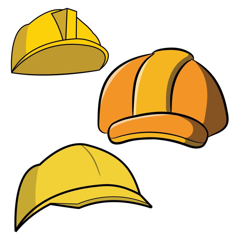 constructor difícil sombrero contratista amarillo casco vector