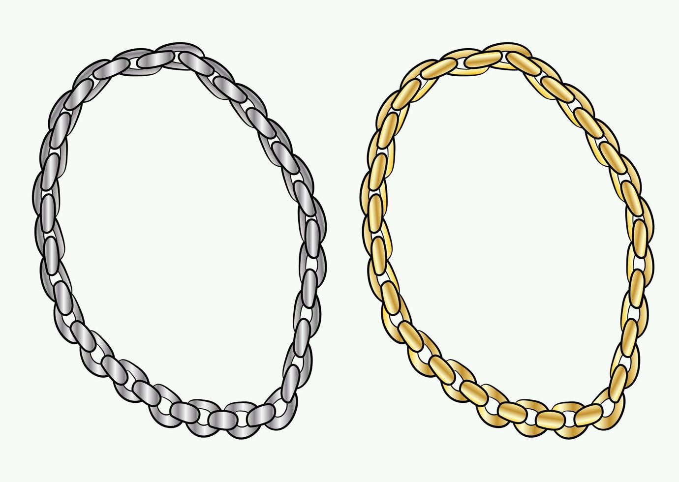 Gold and Diamond Chain Necklace Accessories style vector