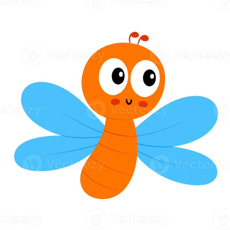 Cartoon dragonfly character icon. png