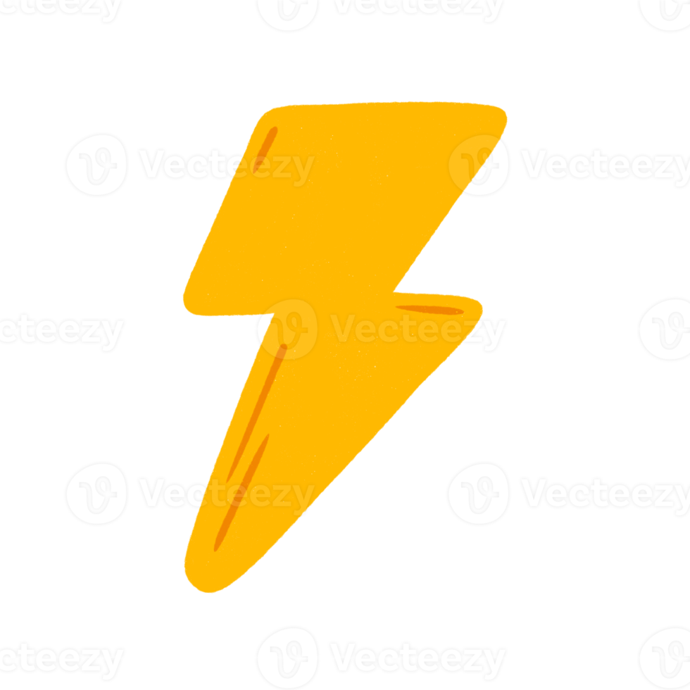 Cartoon yellow lightning icon. png