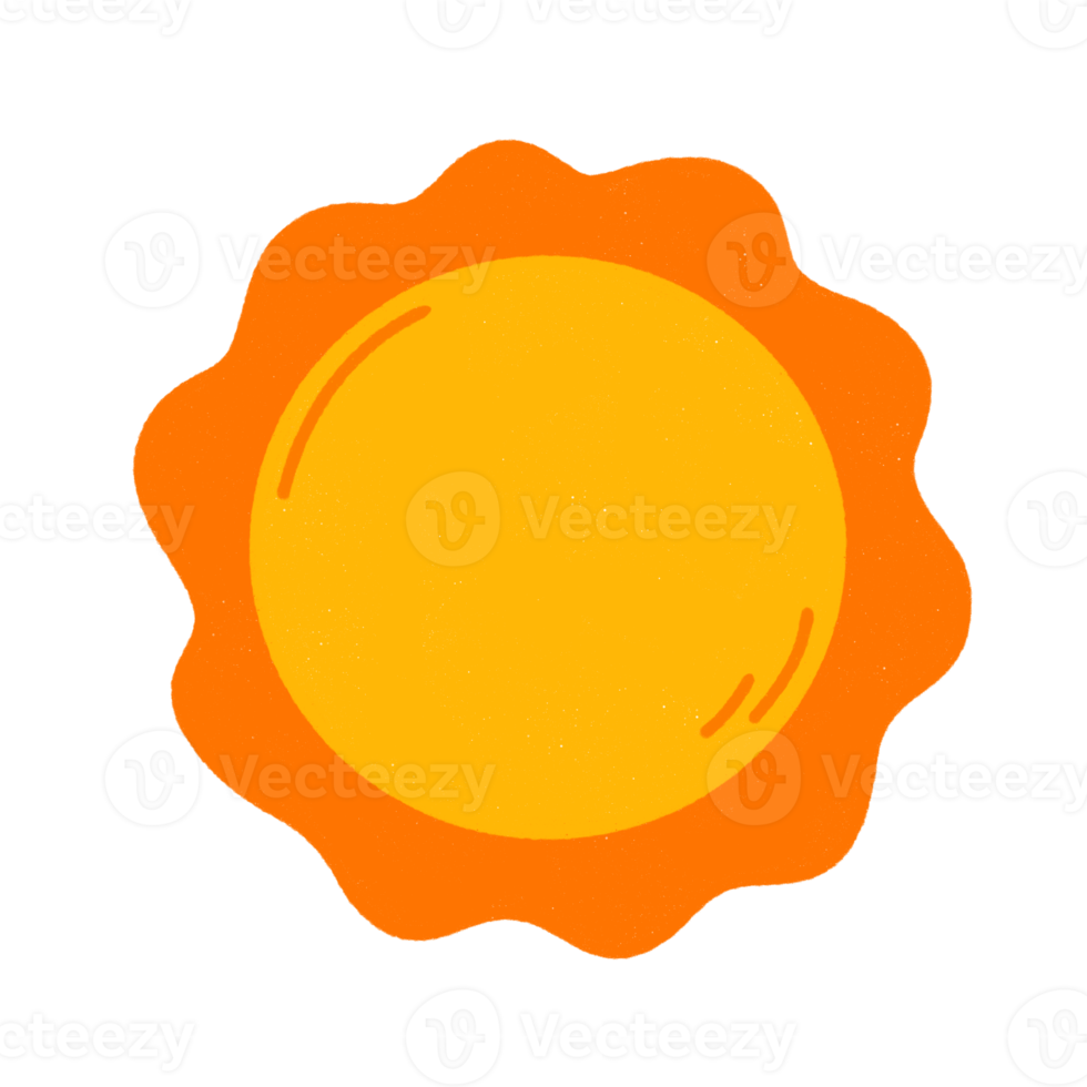 Smiling sun character with face and rays icon. png