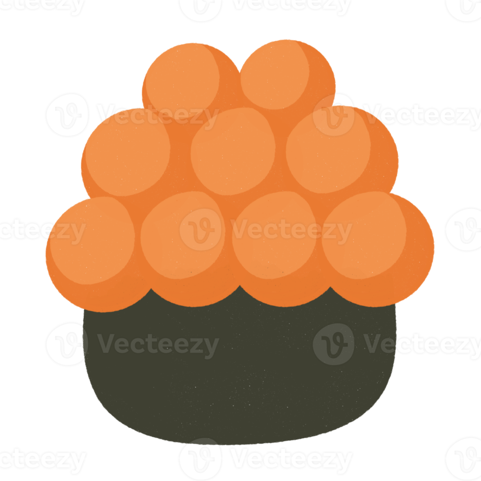 Kawaii caviar japanese food cartoon sushi png