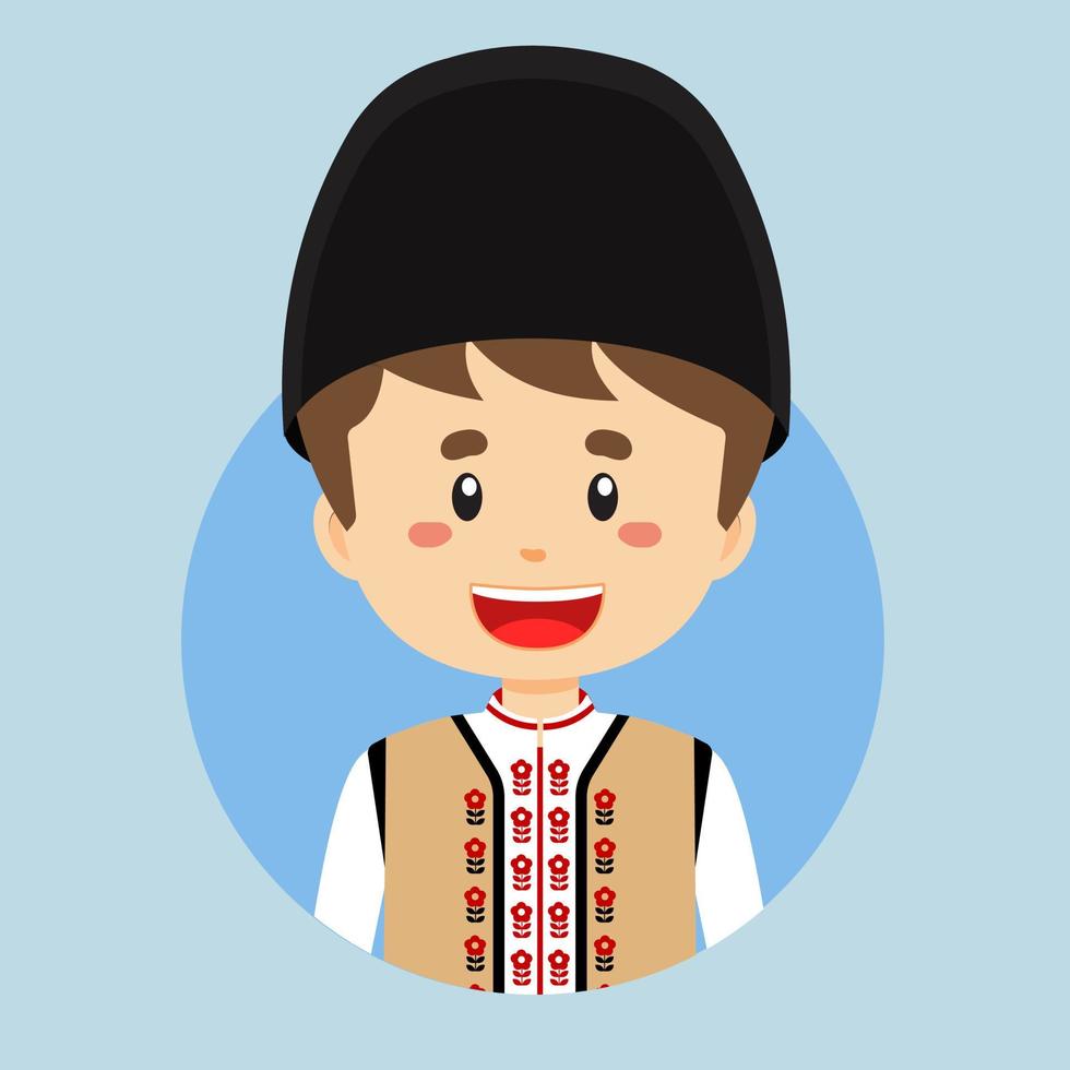 avatar de un rumano personaje vector