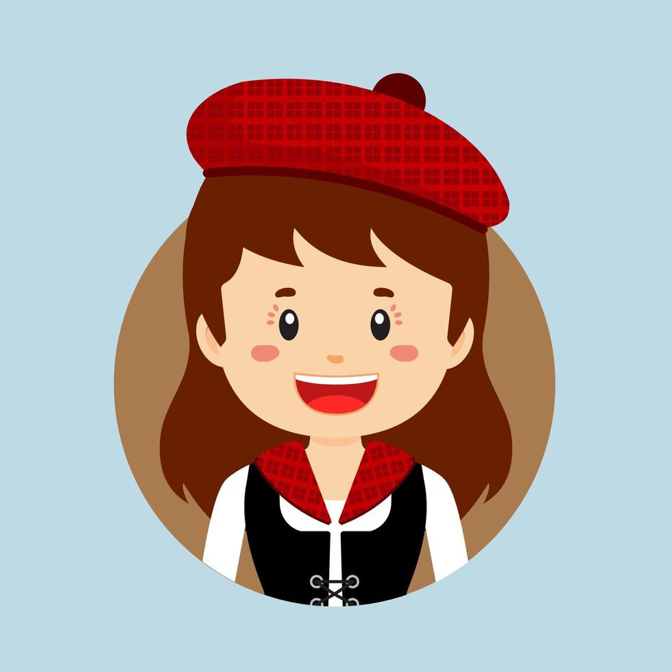 avatar de un Escocia personaje vector