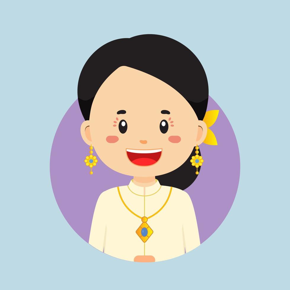 avatar de un Tailandia personaje vector