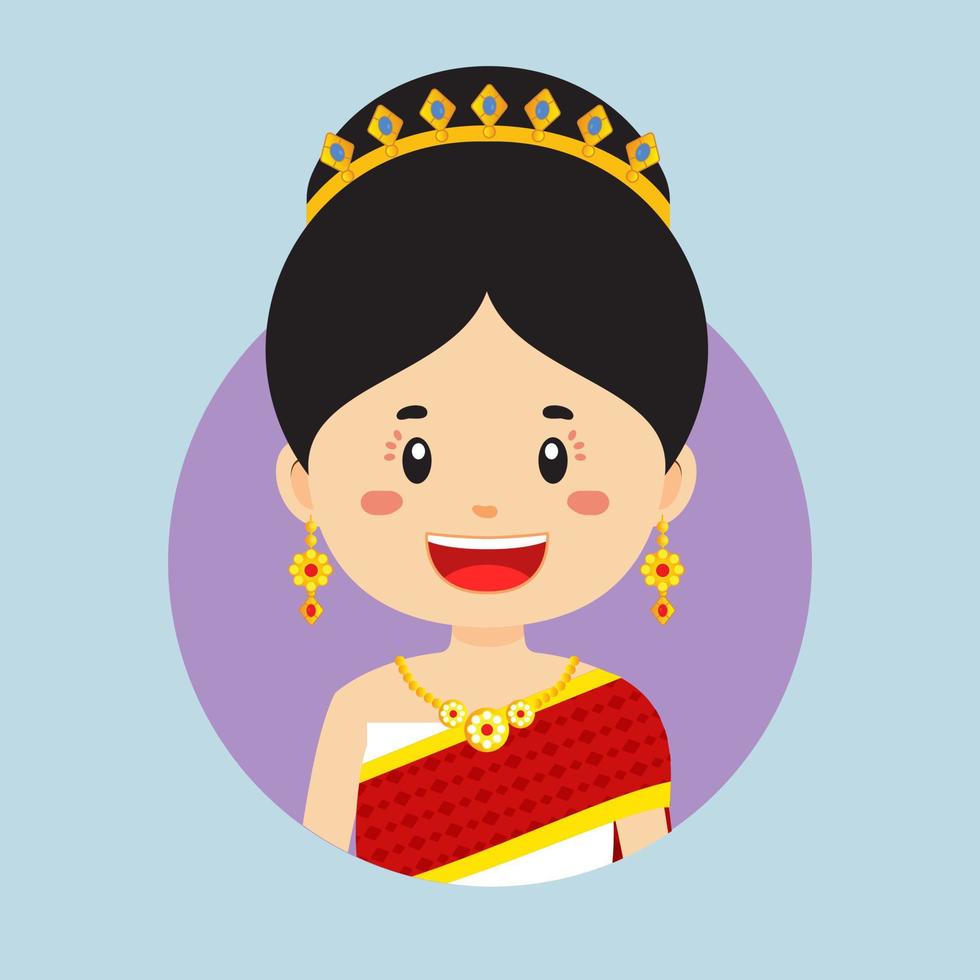 avatar de un Tailandia personaje vector