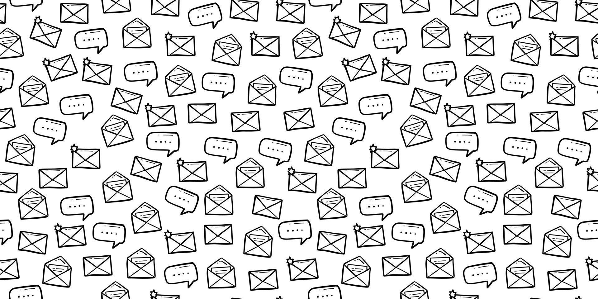 Letter Mail Email Doodle Seamless Pattern Good For Background Backdrop