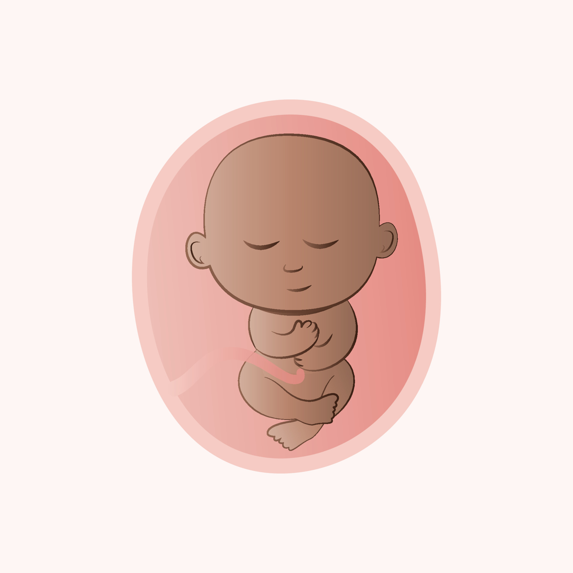 Dibujos animados dormido feto en el matriz vector ilustraci n gr fico