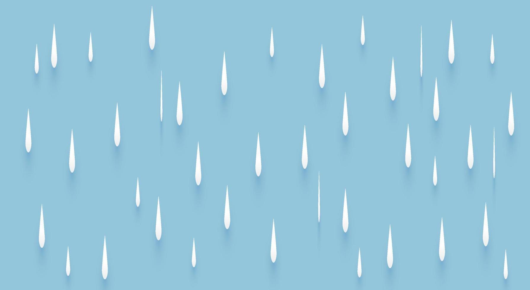 Heavy rain in dark sky, rainy season, clouds and storm, weather nature background, Flood natural disaster, vector illustration.