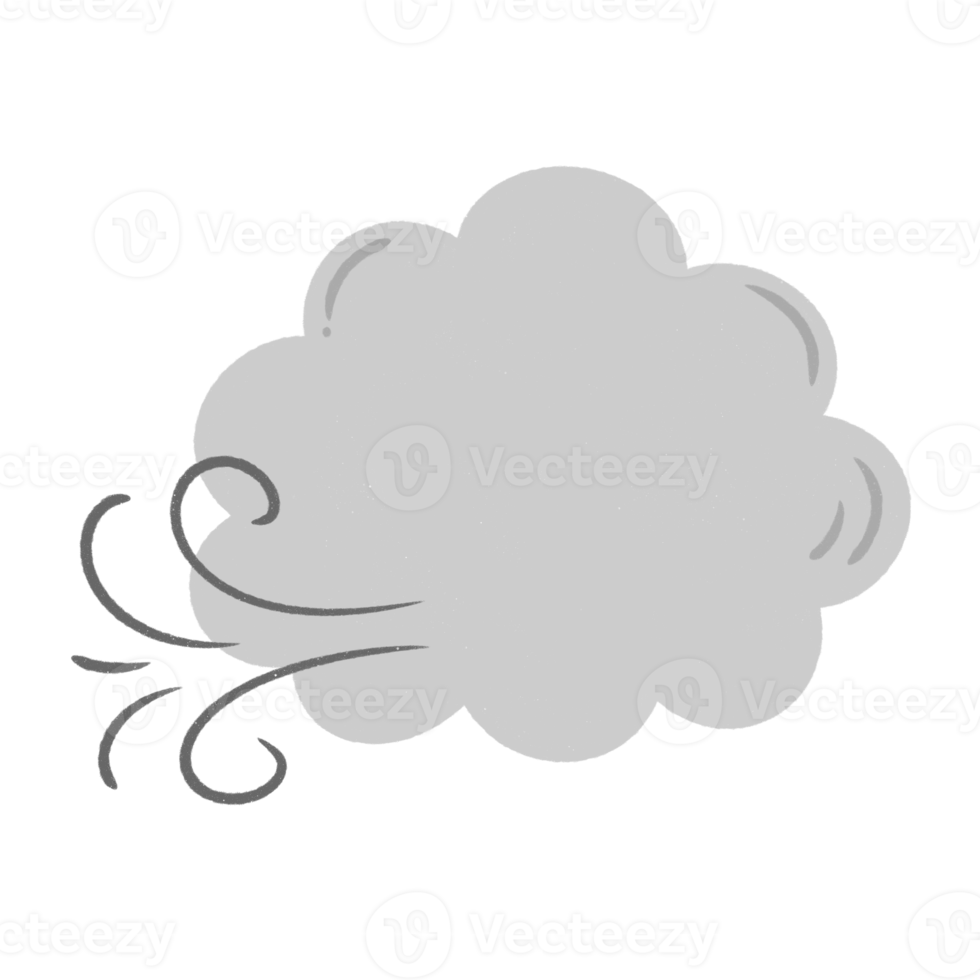 Wind Wolke kawaii Wetter Symbol. png