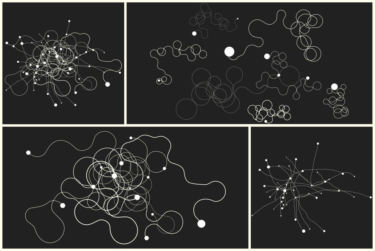 resumen negro y blanco antecedentes con generativo Arte elementos. futurista y fallado formas en cyberpunk estilo. vector