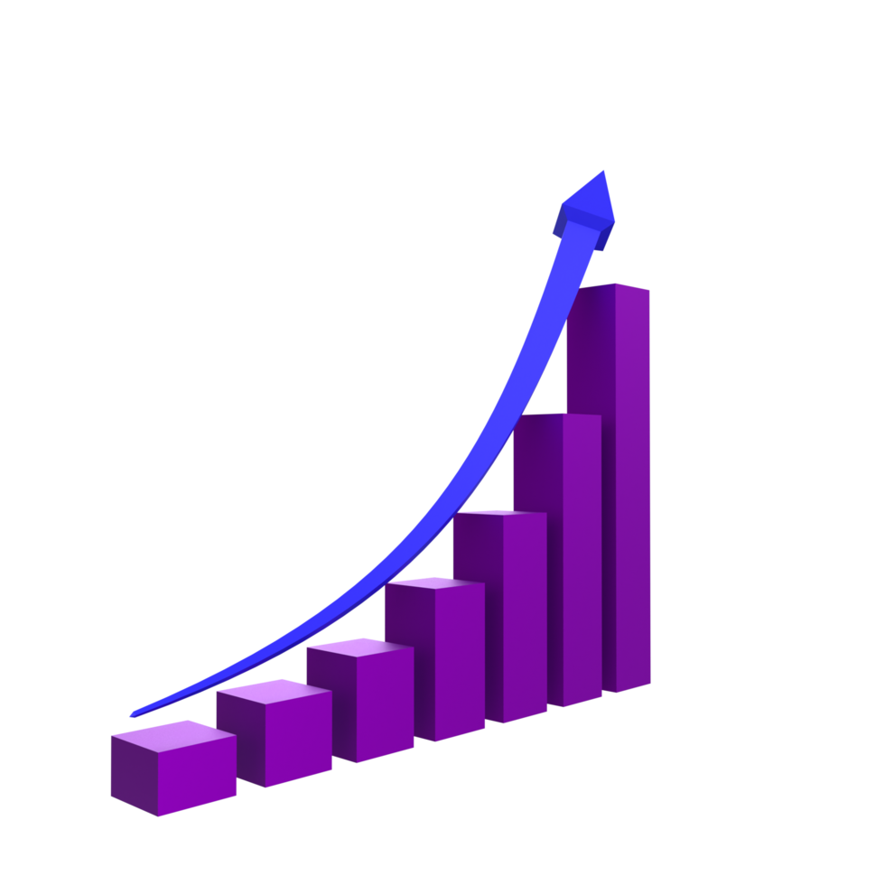 gráfico de negocios con flecha png