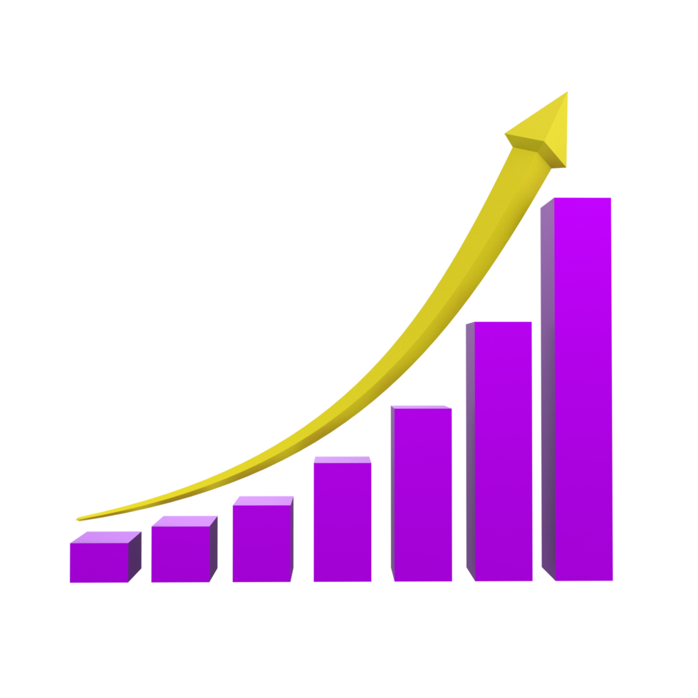 gráfico de negocios con flecha png