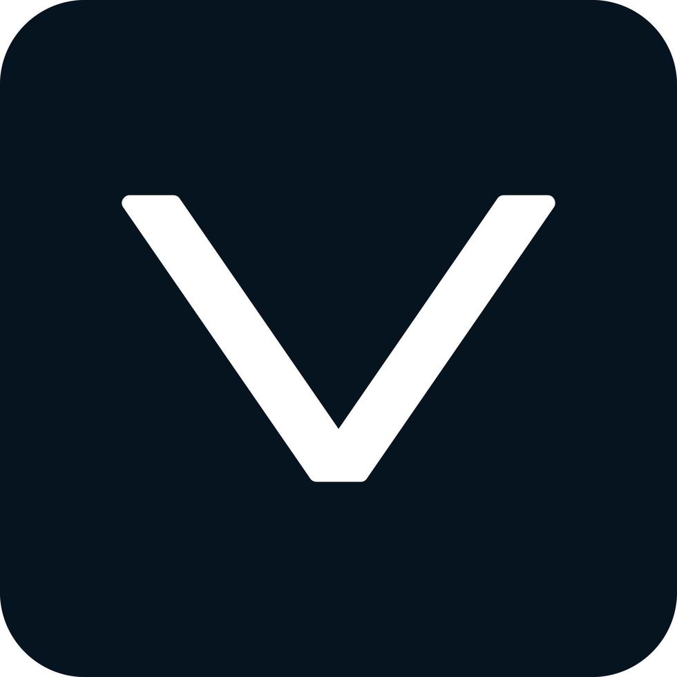 Angle Down Vector Icon Design