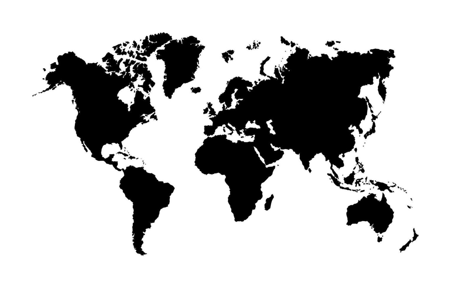 Black White World Map vector