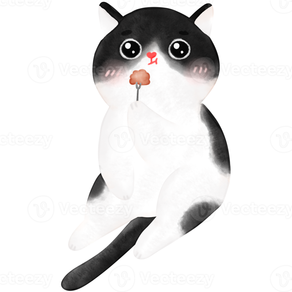 contento cumpleaños gato, gracioso gato, gato ilustración, acuarela png