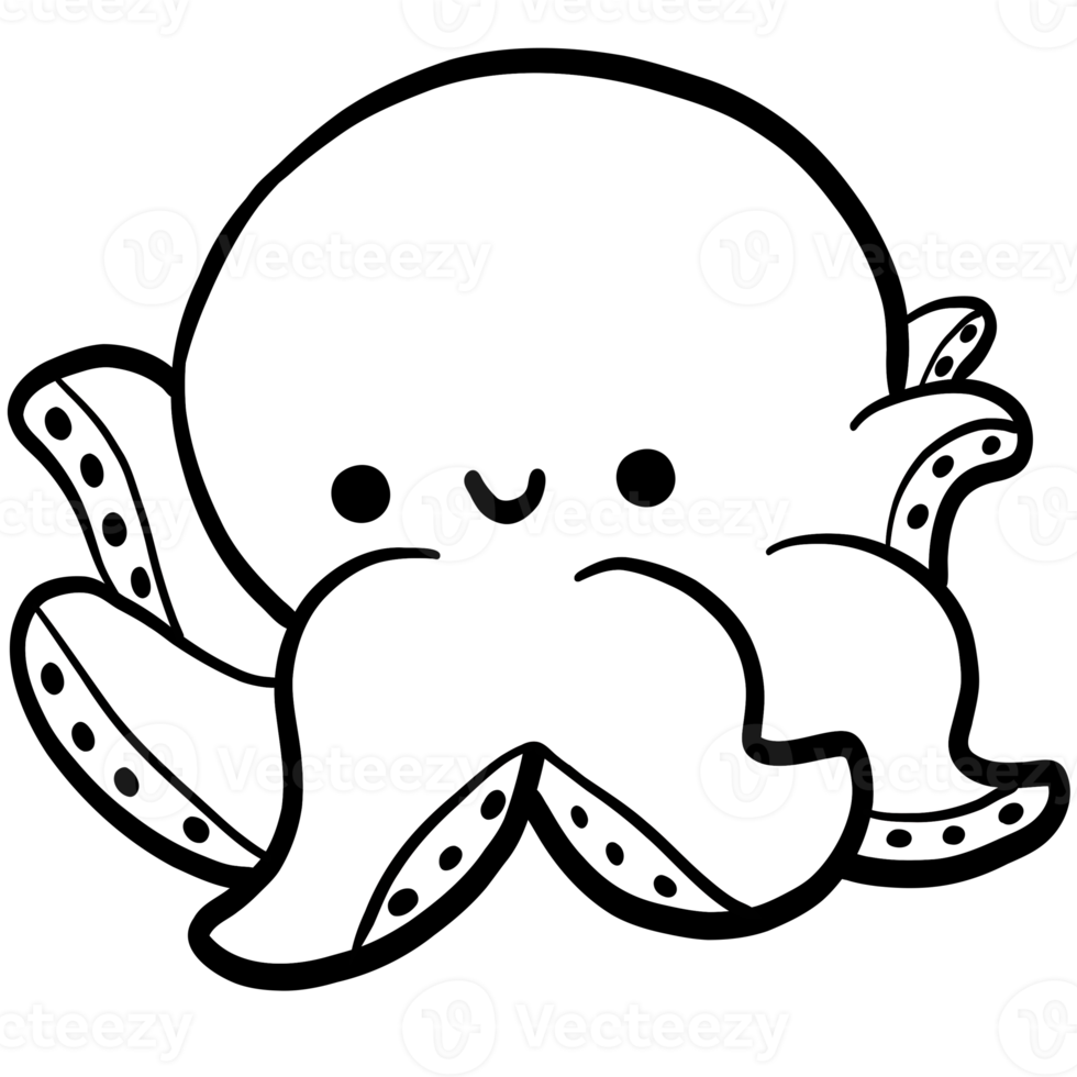Cute Octopus, Squid, octopus illustration, sea life, animal illustration png