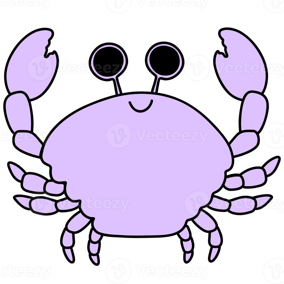 mignonne crabe, Crabe illustration, mer vie, Marin créature png
