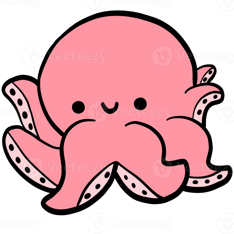 Cute Octopus, Squid, octopus illustration, sea life, animal illustration png