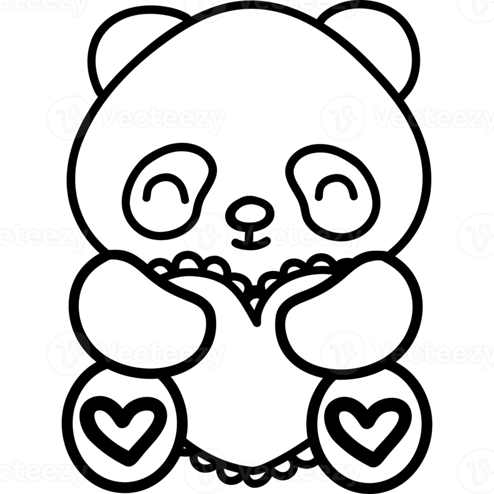 schattig panda, panda illustratie, dier, schattig dier, dier illustratie png