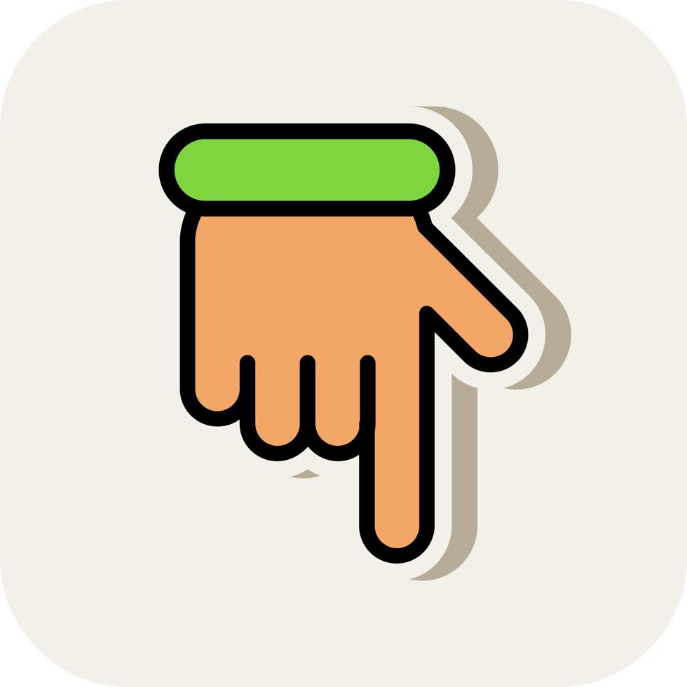 Hand Point Down Vector Icon Design