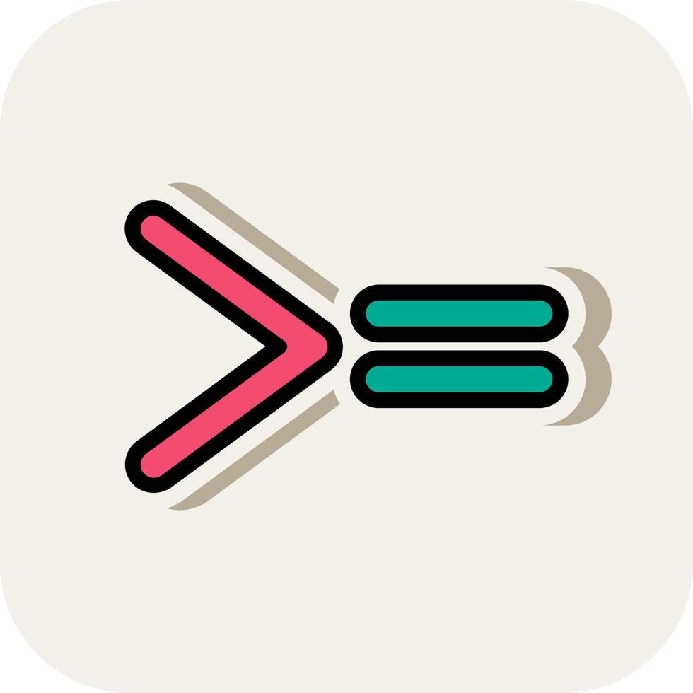 Greater Than Equal Vector Icon Design