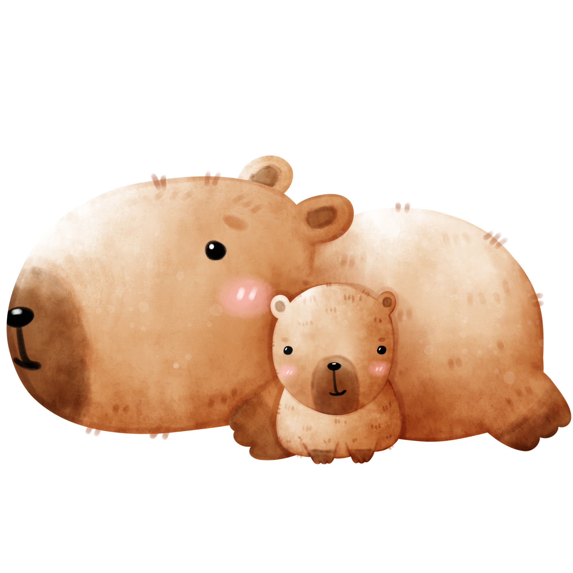 fofa capivara, desenho animado em transparente fundo, ai gerado 24822304 PNG