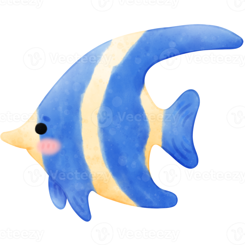 Cute fish, Blue Fish, Sea life, Fish illustration png